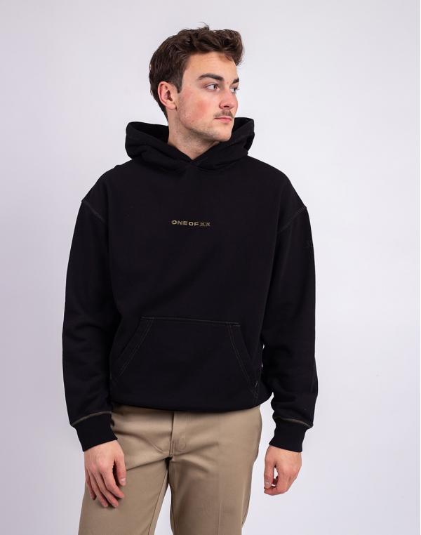 ONE OF XX Black Fleece Embroidered Hoodie Black S