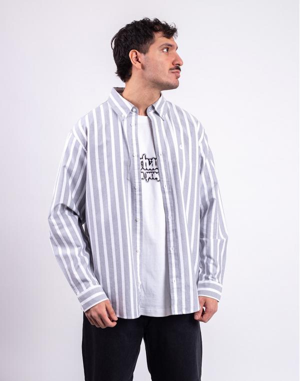 Carhartt WIP L/S Deven Shirt Deven Stripe, Black/White M