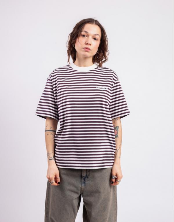 Tričko Carhartt WIP W' S/S Ezra T-Shirt Ezra Stripe, Cozy Purple