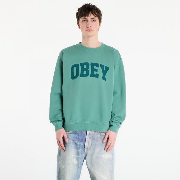 Mikina OBEY Collegiate Pigment Crew Pigment Rainforest XL