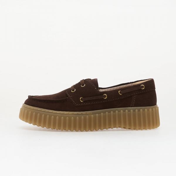Tenisky Clarks Torhill Boat Dark Brown Suede EUR 36