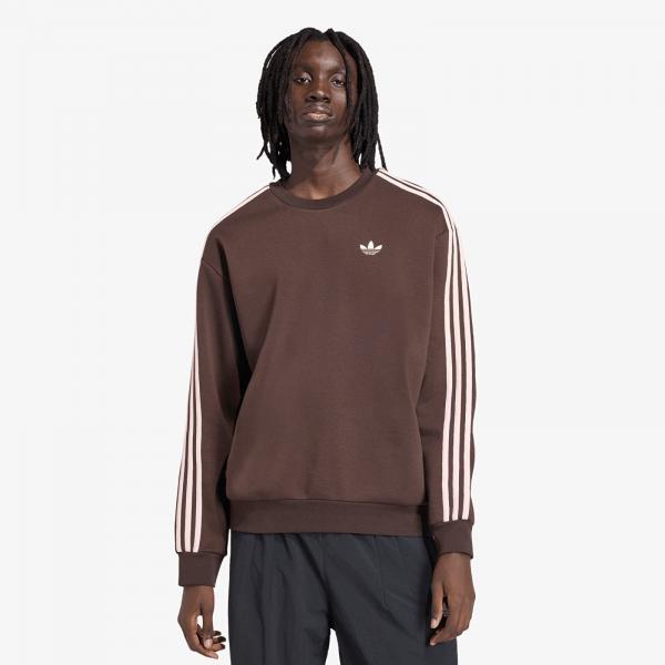 Mikina adidas Adicolor 3-Stripes Oversized Crewneck Aurora Coffee/ Sandy Pink XL