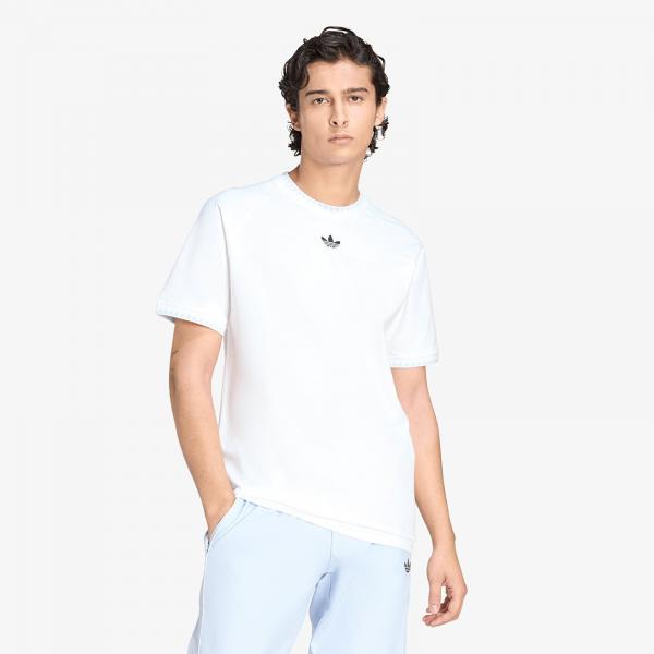 Tričko adidas Chest Stripes Engineered Collar T-Shirt White XXL