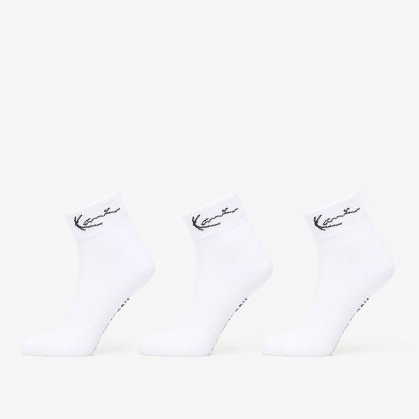 Ponožky Karl Kani Signature Ankle Socks 3-Pack White 43-46