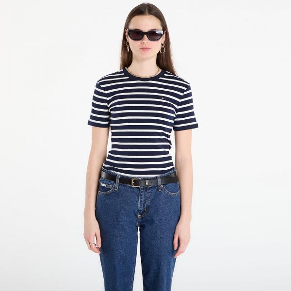 Tričko Tommy Hilfiger Slim Cody C-Nk S/S Tee Breton Stripe Dark Night/ Ecru XS