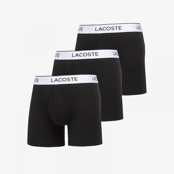 Boxerky LACOSTE Boxer Brief 3-Pack Black XL