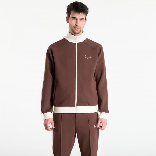 Mikina Karl Kani Signature Sidestripe Pique Trackjacket Brown L