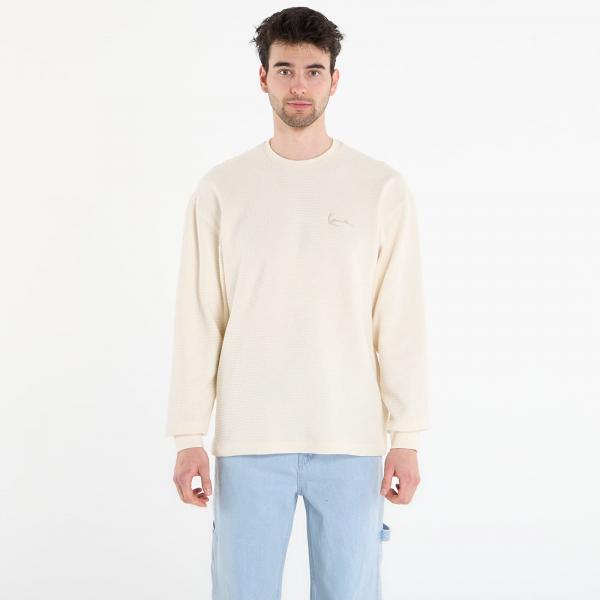 Tričko Karl Kani Signature Waffle Longsleeve White S