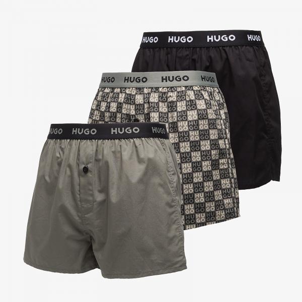 Boxerky Hugo Boss Woven Boxer 3-Pack Black M