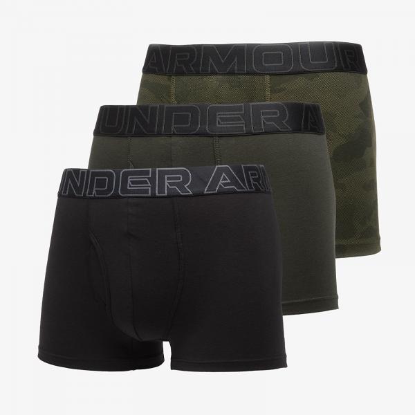 Trenky Under Armour Performance Cotton Print 3in 3-Pack Black XXXL