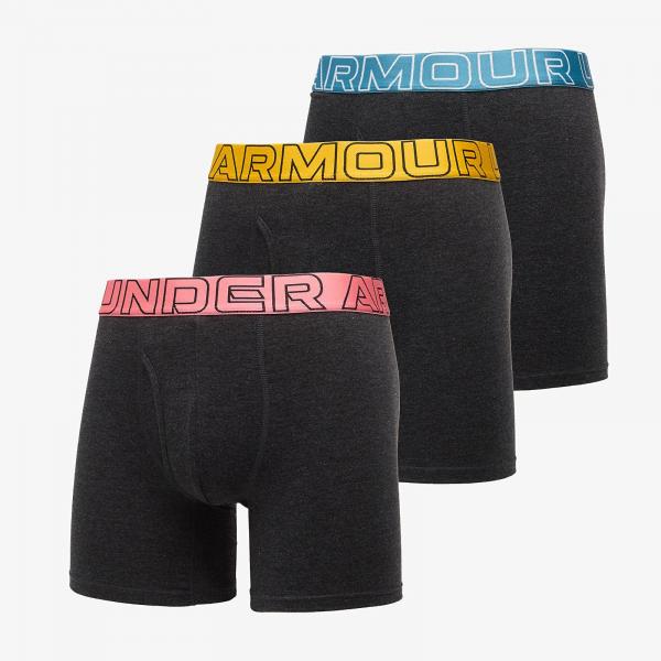 Boxerky Under Armour Performance Cotton Solid 6in 3-Pack Black S