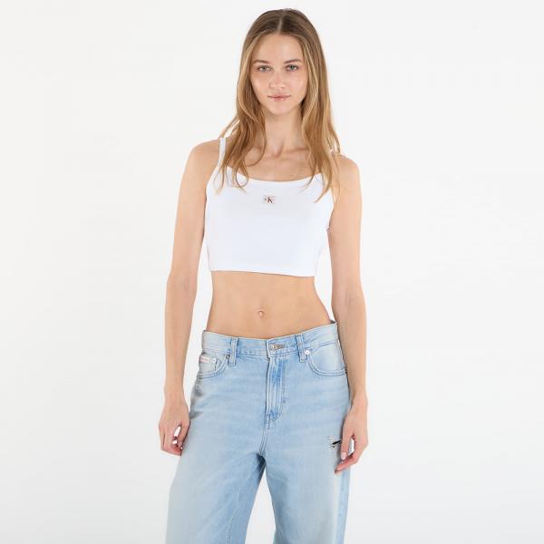 Top Calvin Klein Jeans Woven Label 2X2 Baby White S