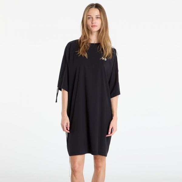 Šaty Y-3 Cinch 3 Stripes Oversized Tee Dress Black L