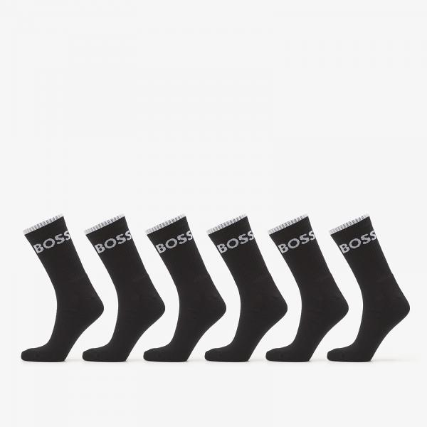Ponožky Hugo Boss 6-Pack QS Stripe CC Socks Black 43-46