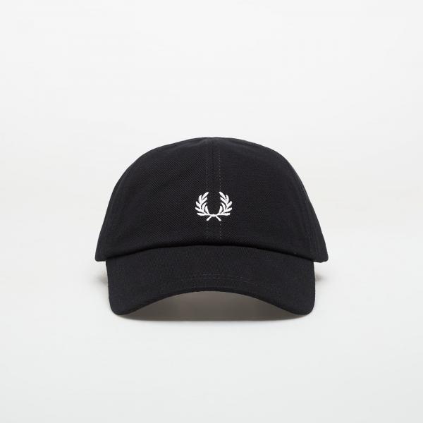 Kšiltovka FRED PERRY Pique Classic Cap Black/ Snowwhite Universal