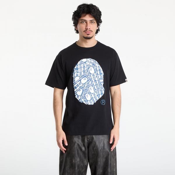 Tričko A BATHING APE Japanese Cloud Camo Label Tee UNISEX Black S