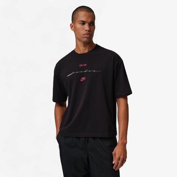 Tričko Jordan Flight Men's Script T-Shirt Black/ Gym Red S