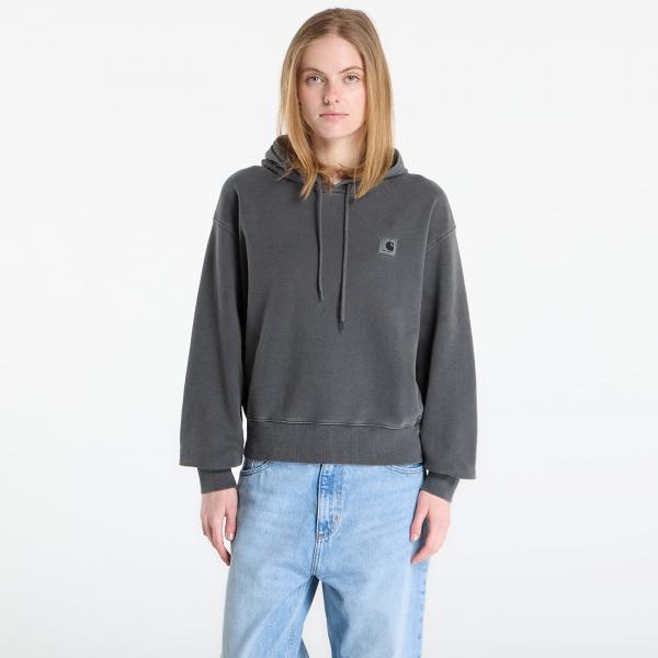 Mikina Carhartt WIP W' Hooded Nelson Sweat Black Garment Dyed L