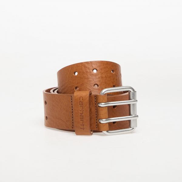 Pásek Carhartt WIP Double Script Belt Cognac/ Silver XS