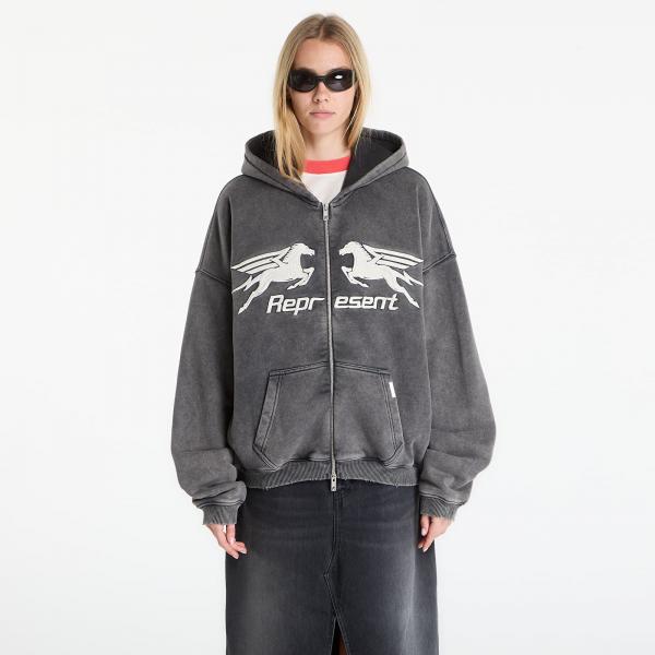 Mikina REPRESENT Pegasus Zip Through Hoodie UNISEX Vintage Grey XL
