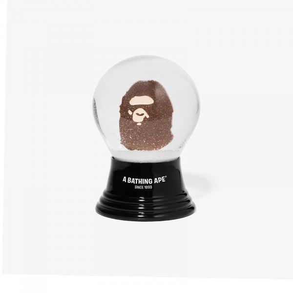 A BATHING APE Ape Head Snow Globe Brown Universal