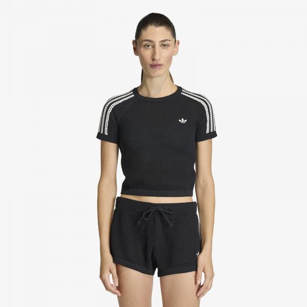 Tričko adidas Knitted Crochet Cali T-Shirt Black M