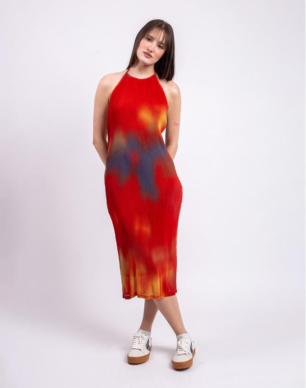 Thinking MU Flowers Pleated Miriam Dress MULTICOLOR XS