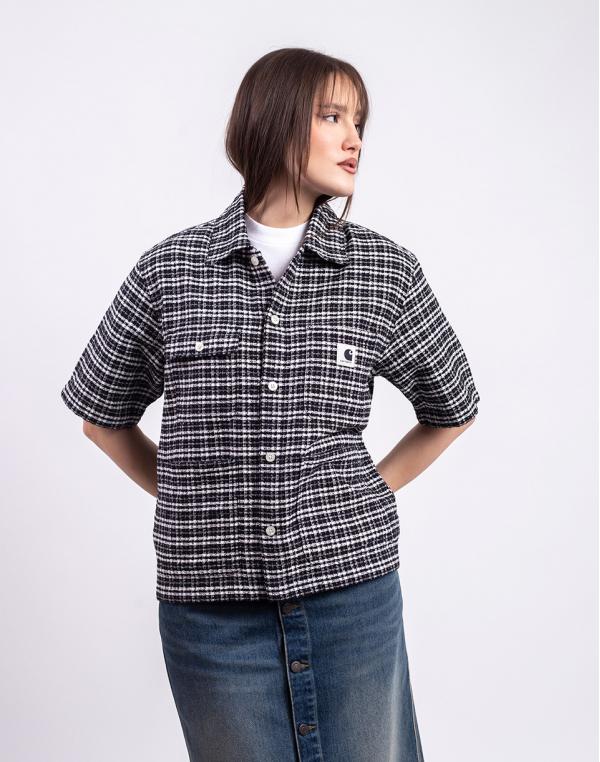 Carhartt WIP W' S/S Michigan Shirt Kander Check, Black XS
