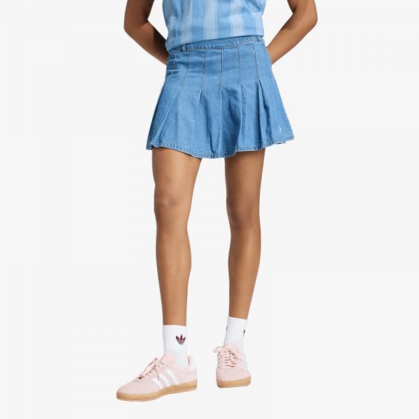 Sukně adidas Denim Pleated Skirt Indigo Denim M/38