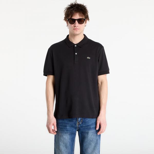 Tričko LACOSTE Short Sleeved Ribbed Collar Shirt Black 4