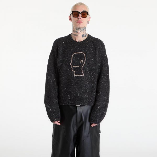 Svetr Brain Dead Logohead Alpaca Crewneck Sweater Char XXL