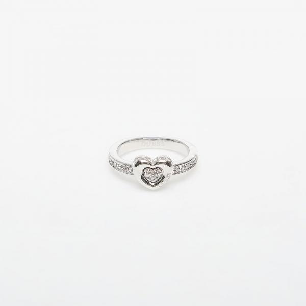 Prsten GUESS L.O.V.E. Rhodium 52