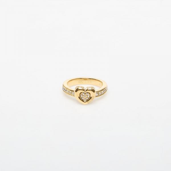Prsten GUESS L.O.V.E. Yellow Gold 52