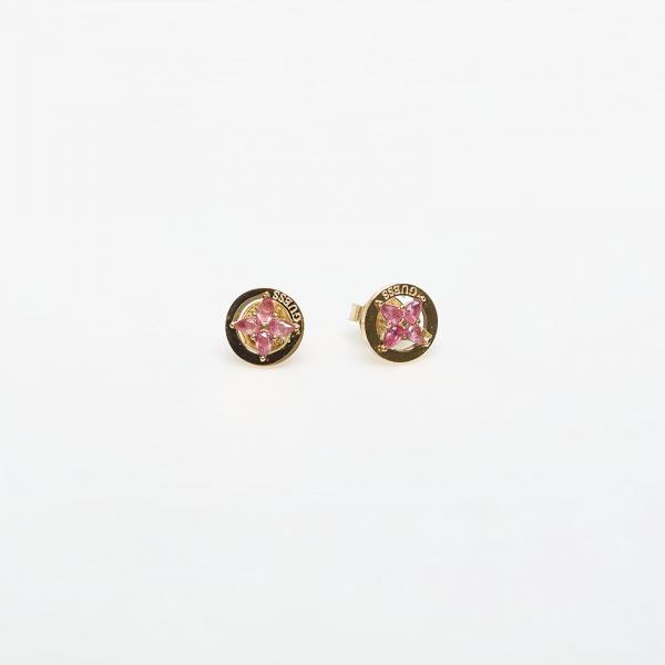 Náušnice GUESS Secret Garden Yellow Gold/ Pink Universal