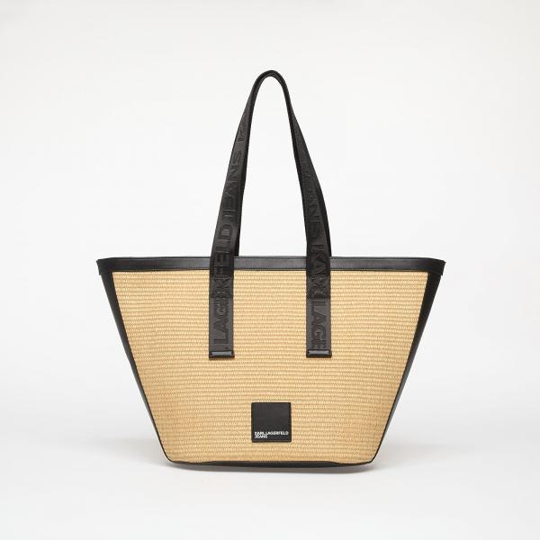 Kabelka Karl Lagerfeld Jeans Box Logo Raffia Shopper Bag Natural Universal