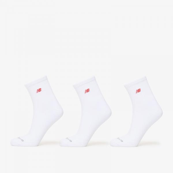 Ponožky New Balance Red Patch Logo Ankle 3-Pack White M