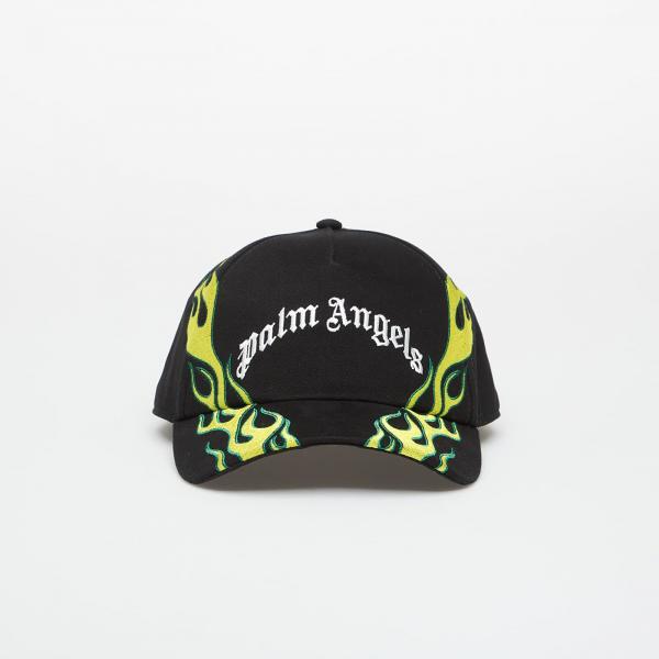 Kšiltovka Palm Angels Flames Curved Logo Cap Black/ Off White Universal