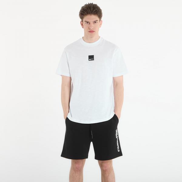 Tričko Karl Lagerfeld Jeans Reg Curved Hem Slub Tee White S