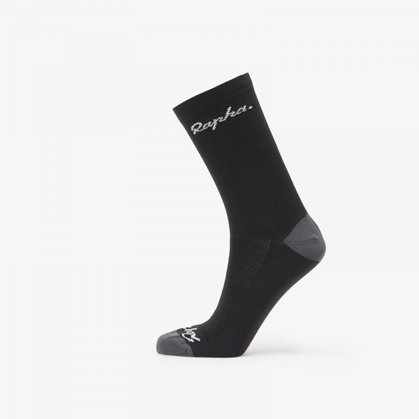 Ponožky Rapha Logo Socks Black/ Dark Grey XL