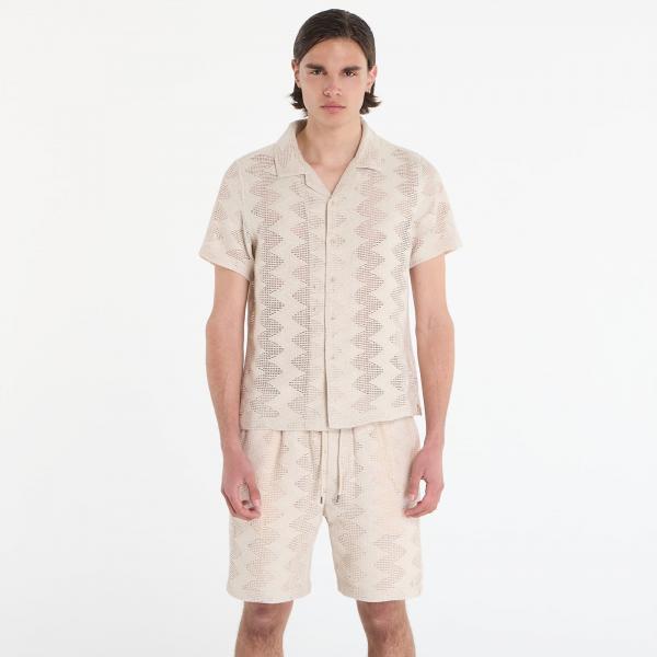 Košile GUESS Lattice Knit Shirt Light Oak XL
