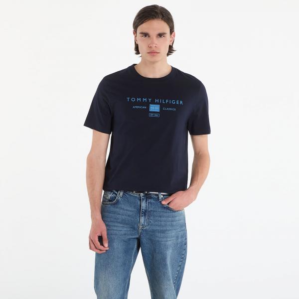 Tričko Tommy Hilfiger Brand Love Mono Stack Tee Navy L