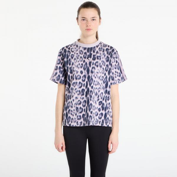 Tričko adidas Seasonal Essentials Leopard Print T-Shirt With 3-Stripes Multicolor/ Crystal Linen M