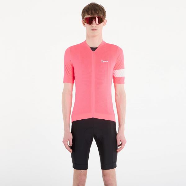 Dres Rapha Men's Core Lightweight Jersey High-Vis Pink/ White L