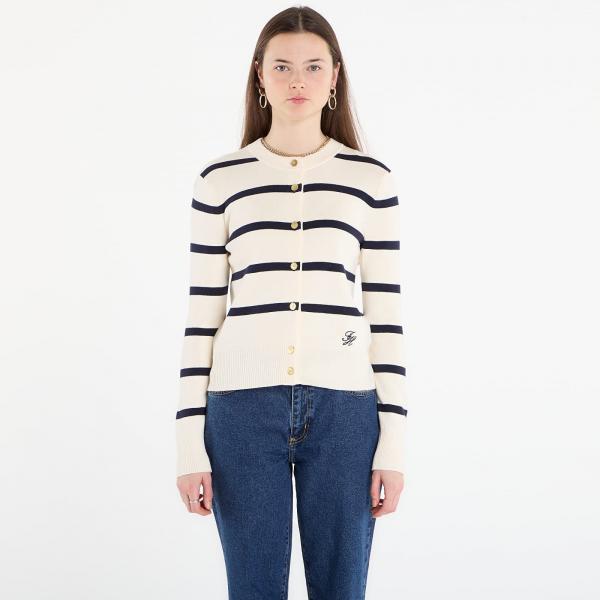 Svetr Tommy Hilfiger Co Full Needle Crewneck Cardigan Big Stp Calico/ Dark Navy L