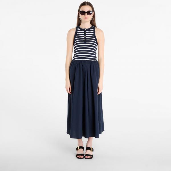 Šaty Tommy Hilfiger Gold Button Poplin Mix Dress Breton Stripe Dark Night/ Ecru L