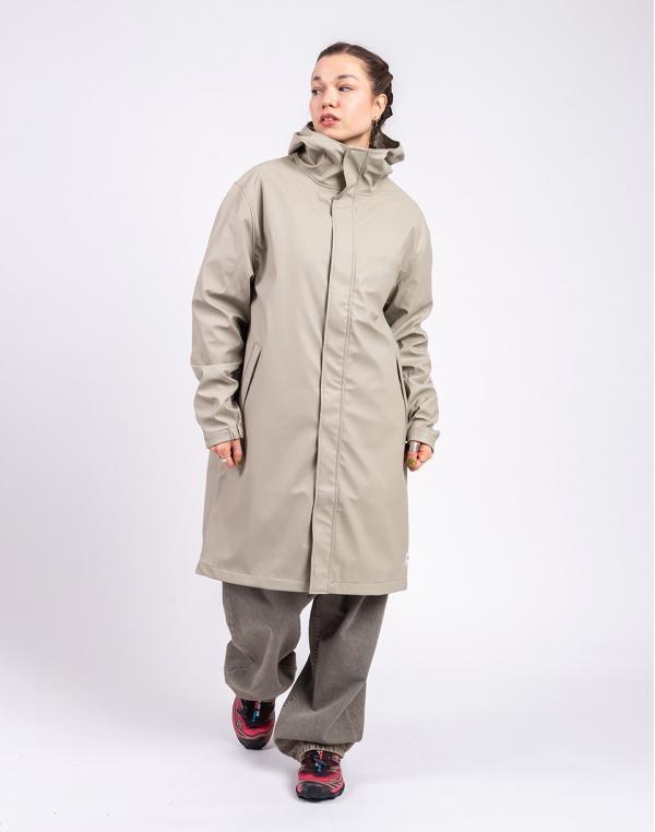 Herschel Supply Long Classic Rain Jacket Women's Abbey Stone L