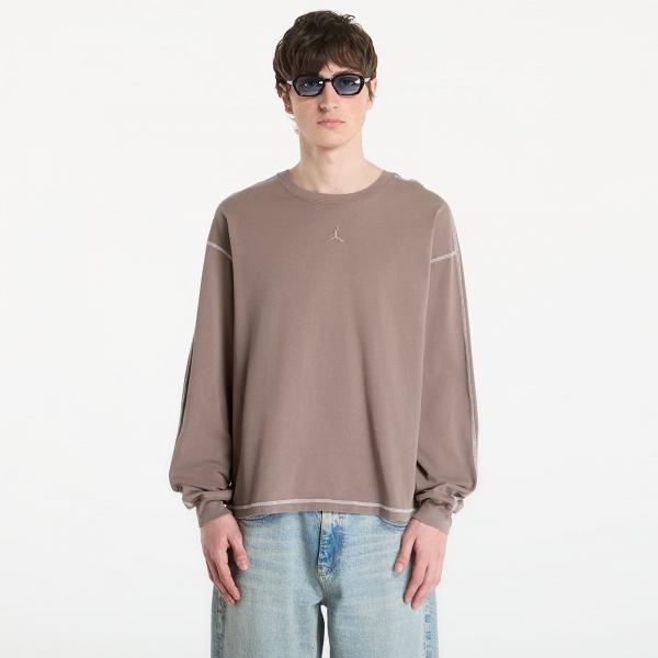 Tričko Jordan Flight Men's Heavyweight Long-Sleeve Top Olive Grey/ Sail/ Olive Grey S