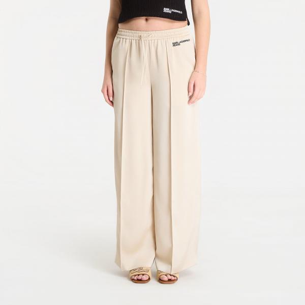 Kalhoty Karl Lagerfeld Jeans Wide Leg Satin Pant Champagne M