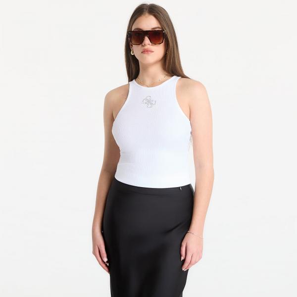 Top GUESS Sl Round Nk Guendalina Top Pure White XS