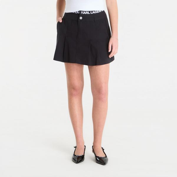 Sukně Karl Lagerfeld Jeans Pleated Logo Skirt Black L